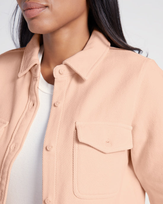 Bubble Pink $|& Thread & Supply Brylee Shirt Jacket - SOF Detail