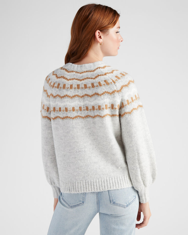 Light Heather Grey $|& Vigoss Fairisle Pullover - SOF Back