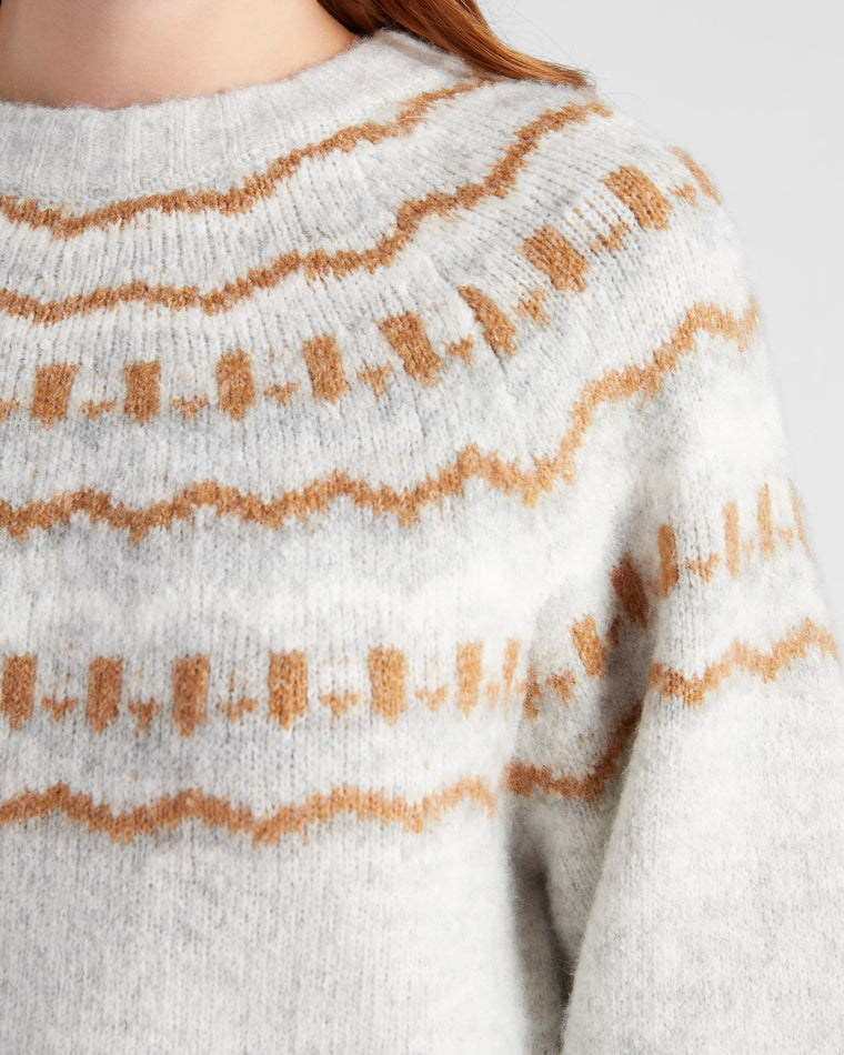 Light Heather Grey $|& Vigoss Fairisle Pullover - SOF Detail