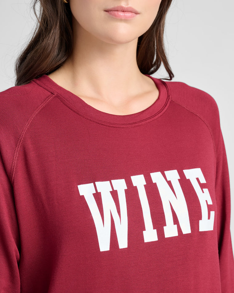 Cabernet Red $|& SEAS Wine Graphic Pullover - SOF Detail