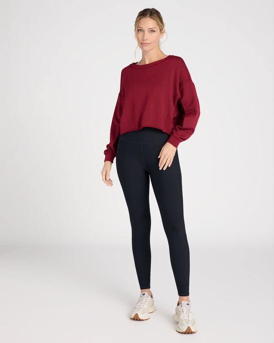 Cabernet $|& Interval Long Sleeve Cropped Pullover - SOF Full Front
