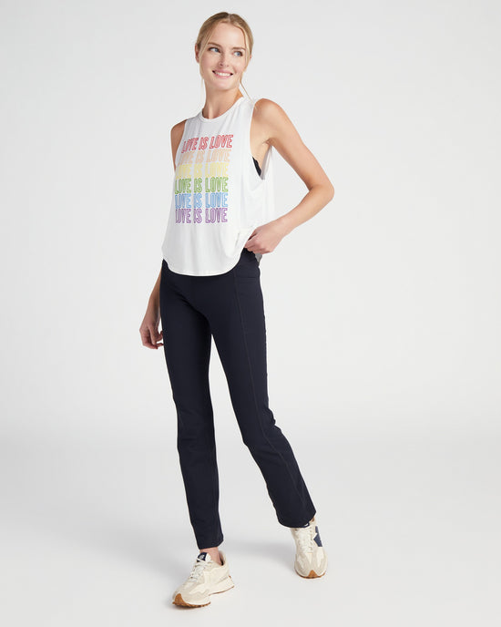 White $|& Interval Graphic Muscle Tank - Love is Love - SOF Full Front