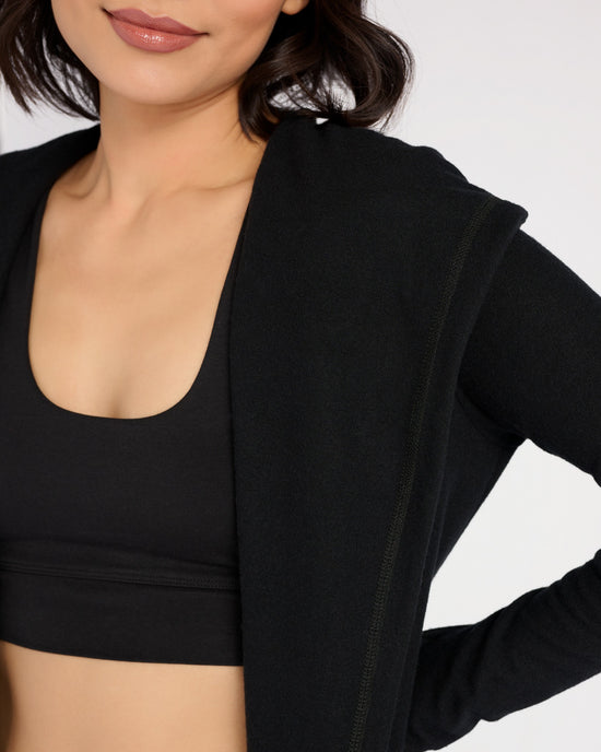 Black $|& Interval Carefree Solid Hacci Cardigan - SOF Detail