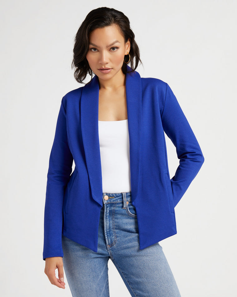 Royal Blue $|& W. by Wantable Ponte Blazer - SOF Front