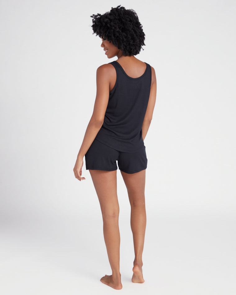 Black $|& Softies Dream Tank Top with Shorts Lounge Set - SOF Back