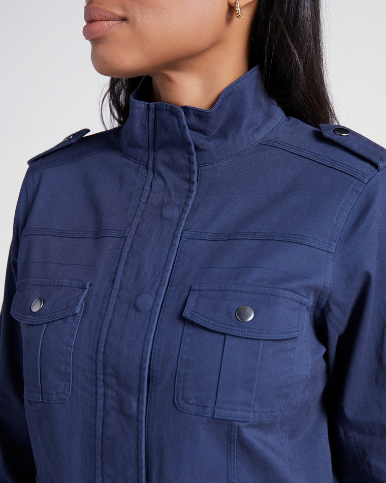 Washed Navy $|& Thread & Supply Utility Jacket - SOF Detail
