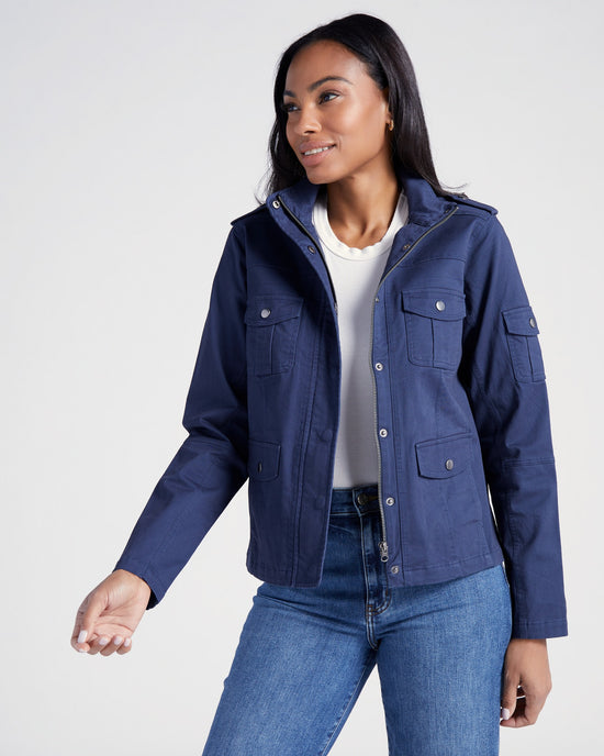 Washed Navy $|& Thread & Supply Utility Jacket - SOF Front