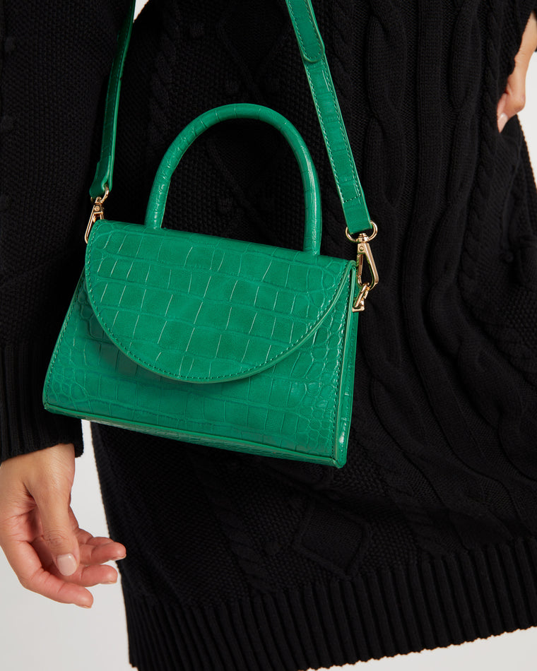 Green $|& Olga Berg Nadia Top Handle Bag - SOF Detail