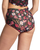 Black Floral $|& Hanky Panky Printed Retro Lace V-kini - VOF Back