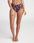 Black Floral $|& Hanky Panky Printed Retro Lace V-kini - SOF Front