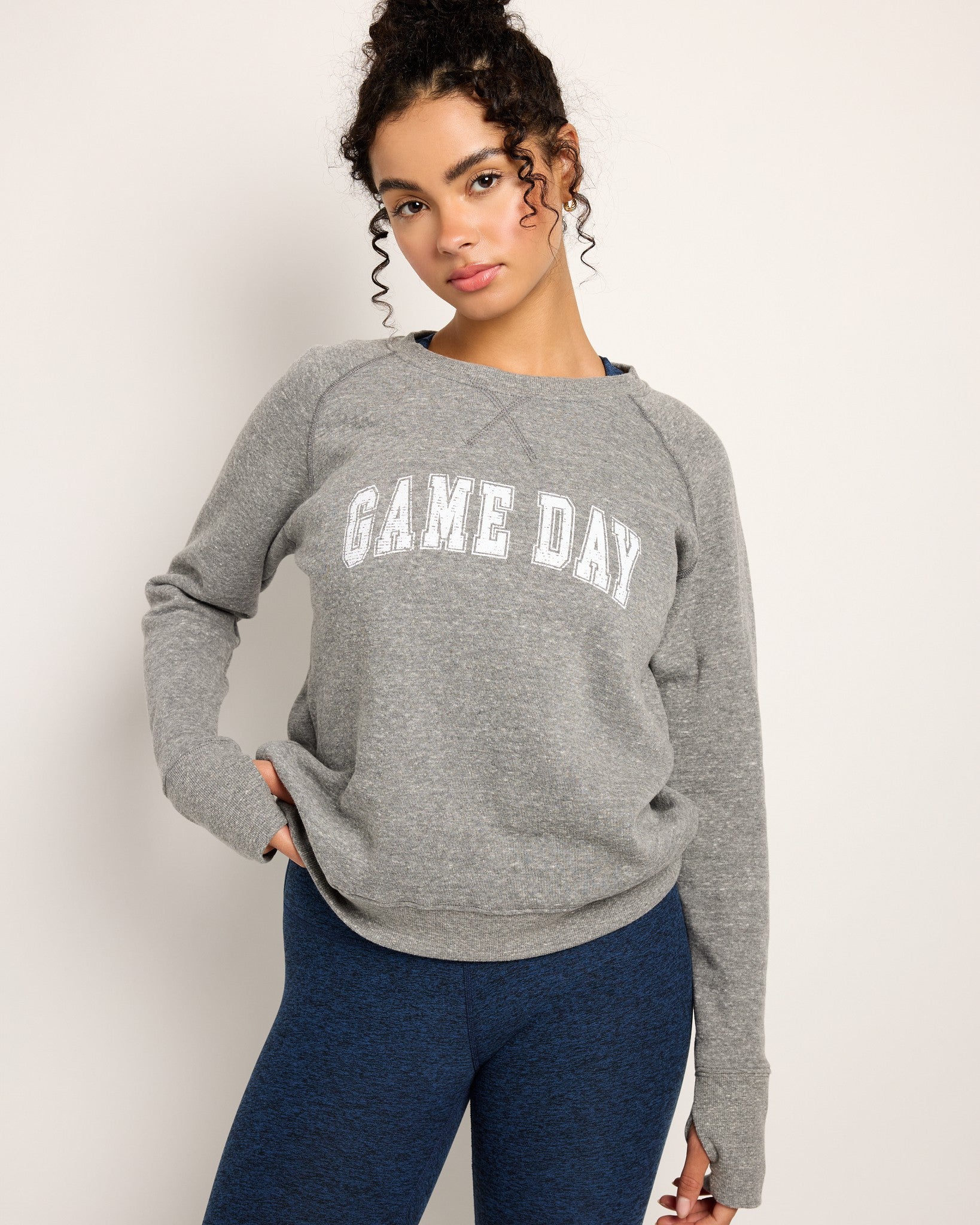 Heather Grey $|& Interval Game Day Graphic Sweatshirt - SOF Front