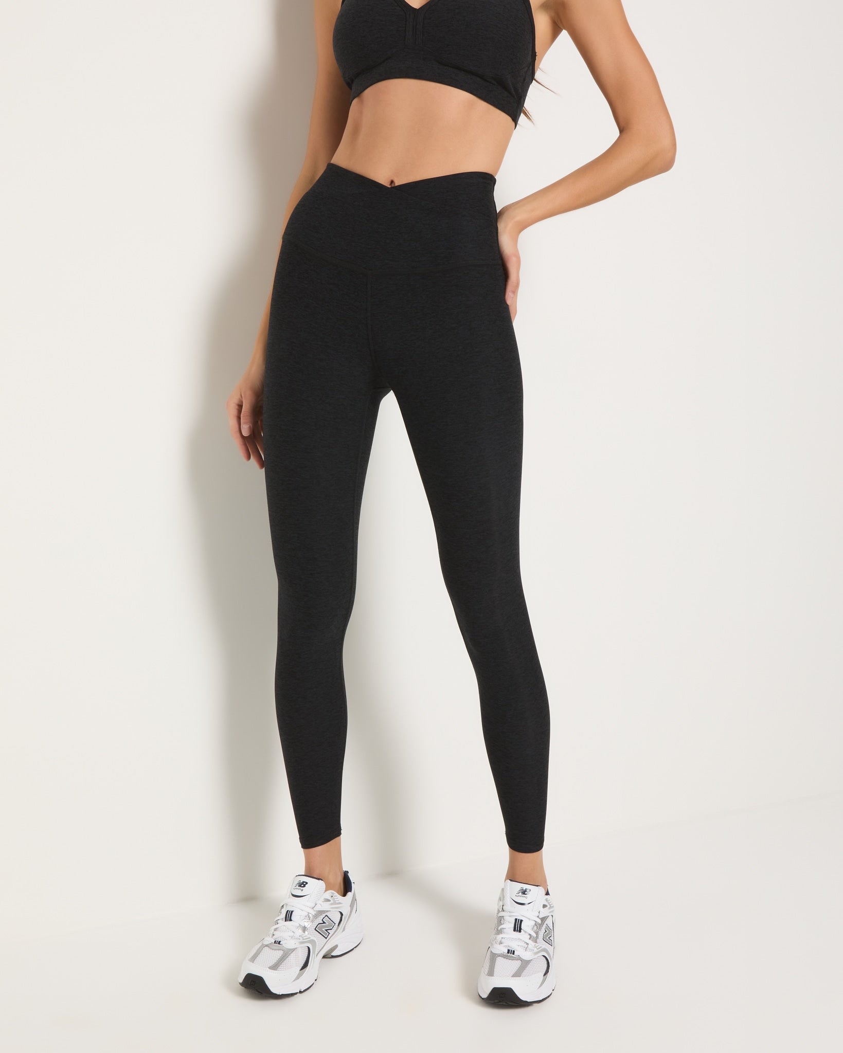 Night Sky $|& Interval FlowHeather Sculpt Crossover Leggings - SOF Front