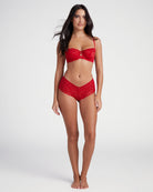 Sweet Red $|& Montelle Lace Essentials Brazilian - SOF Full Front