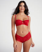 Sweet Red $|& Montelle Lacy Essentials Keyhole Bra - SOF Front
