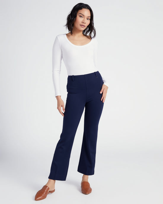 True Navy $|& Lysse Baby Bootcut Ankle Pant - SOF Full Front