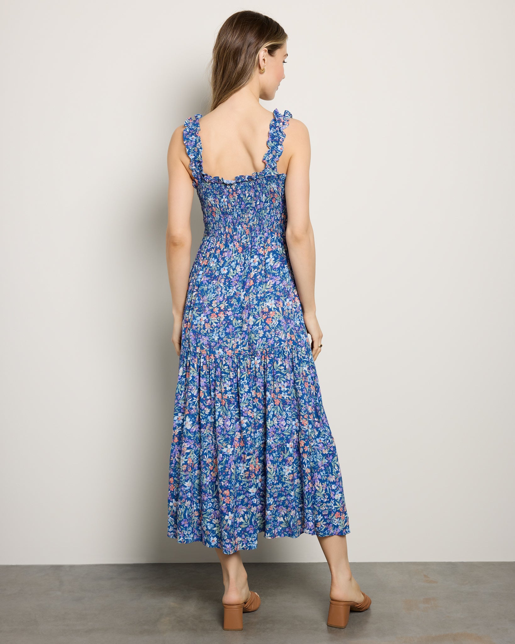 Blue $|& Apricot Garden Layer Ditsy Dress - SOF Side