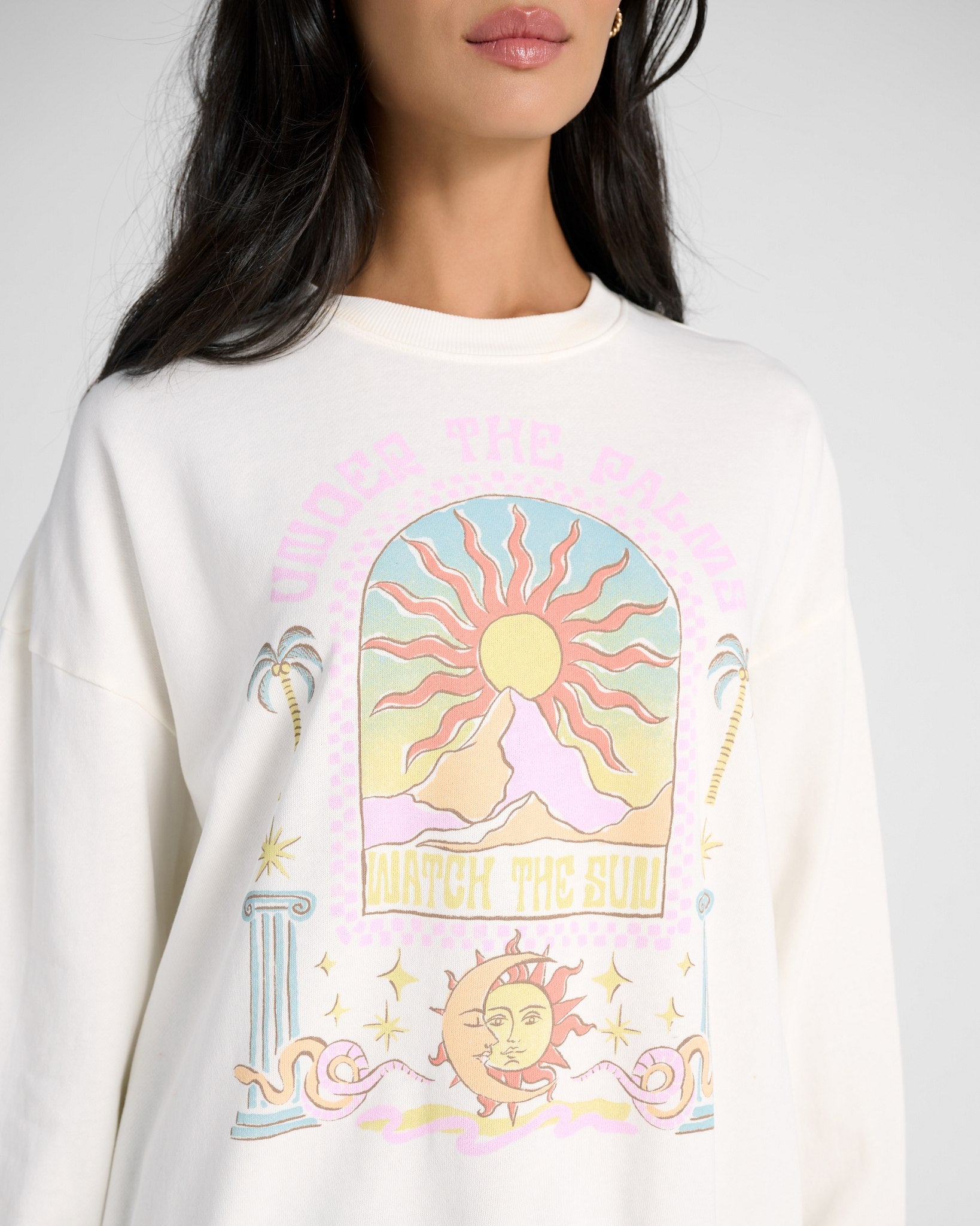 Sea Salt $|& Z Supply Under the Palms Sweatshirt - SOF Detail