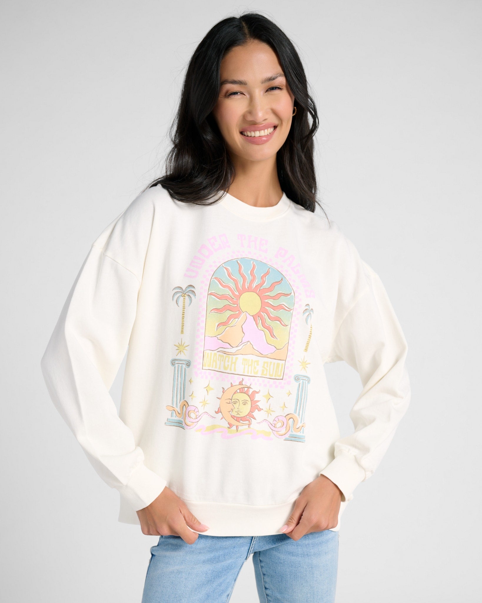 Sea Salt $|& Z Supply Under the Palms Sweatshirt - SOF Front