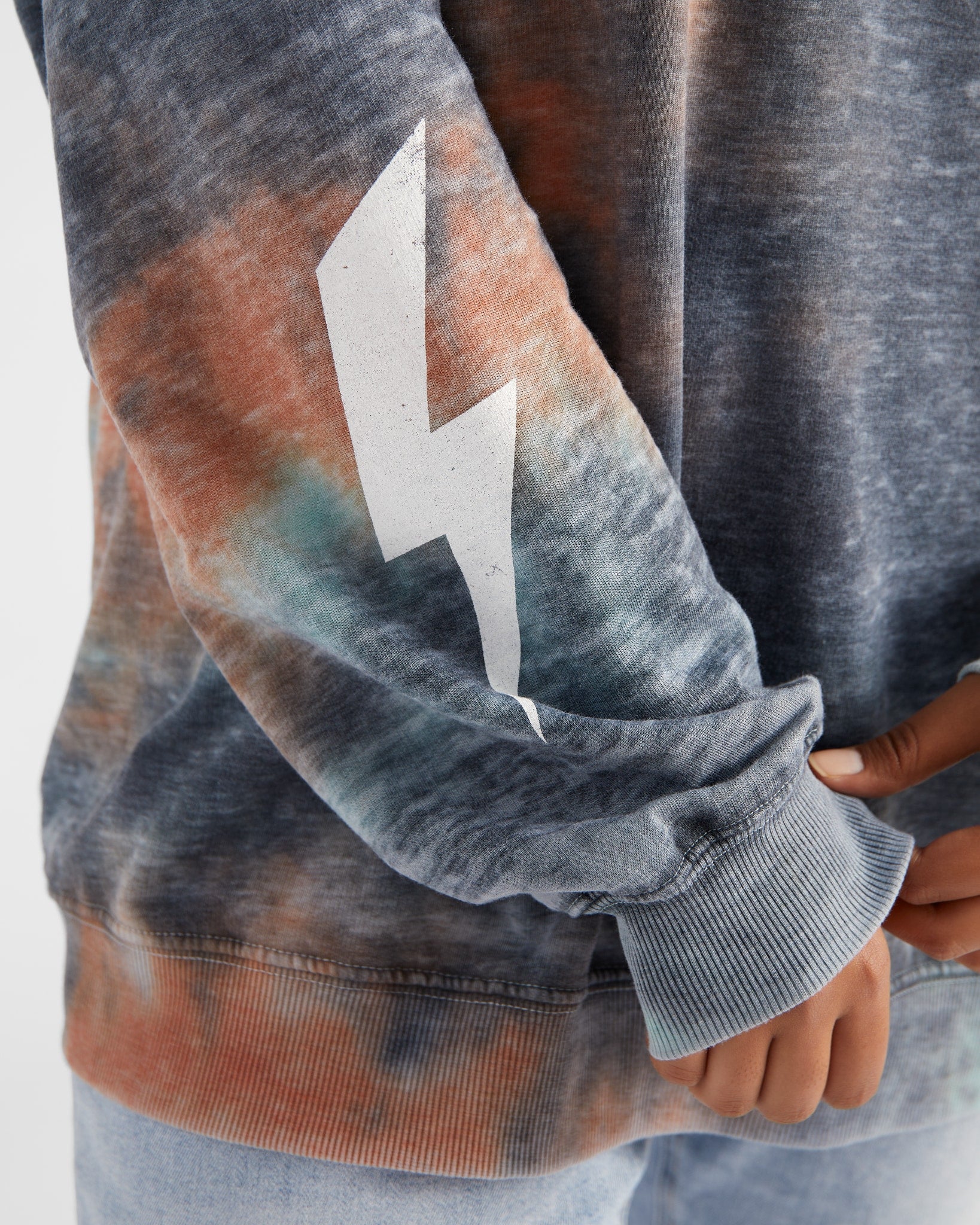 Tie Dye $|& Recycled Karma Tequila Por Favor Graphic Long Sleeve - SOF Detail
