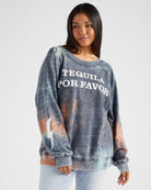 Tie Dye $|& Recycled Karma Tequila Por Favor Graphic Long Sleeve - SOF Front