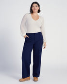 Cadet Blue $|& Liverpool Kelsey Wide Leg Trouser - SOF Full Front