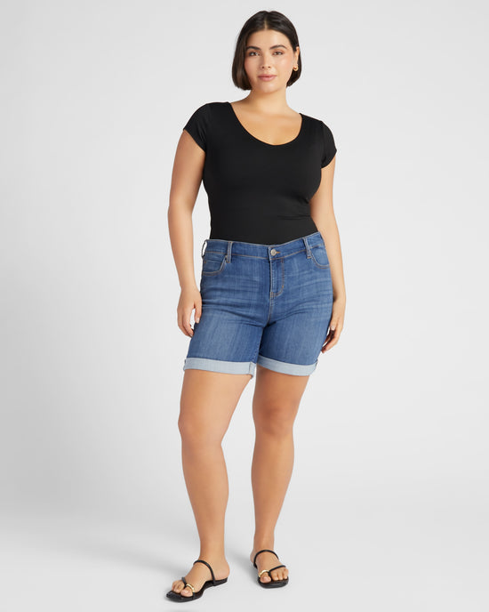 Lanier Mid Blue $|& Liverpool Corine Cuffed Short - SOF Full Front