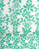 White/Kelly Green $|& Skies Are Blue Print Midi Dress - SOF Detail