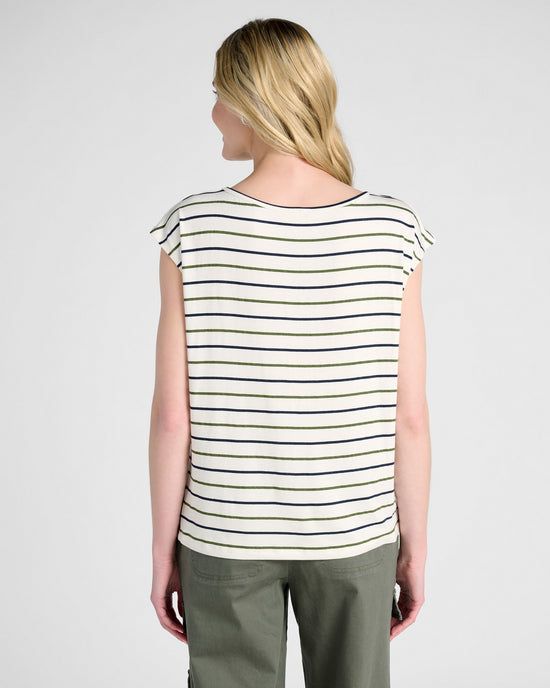 Natural/Nymph/Indin $|& SEAS Brentwood Boat Neck Stripe Top - SOF Back