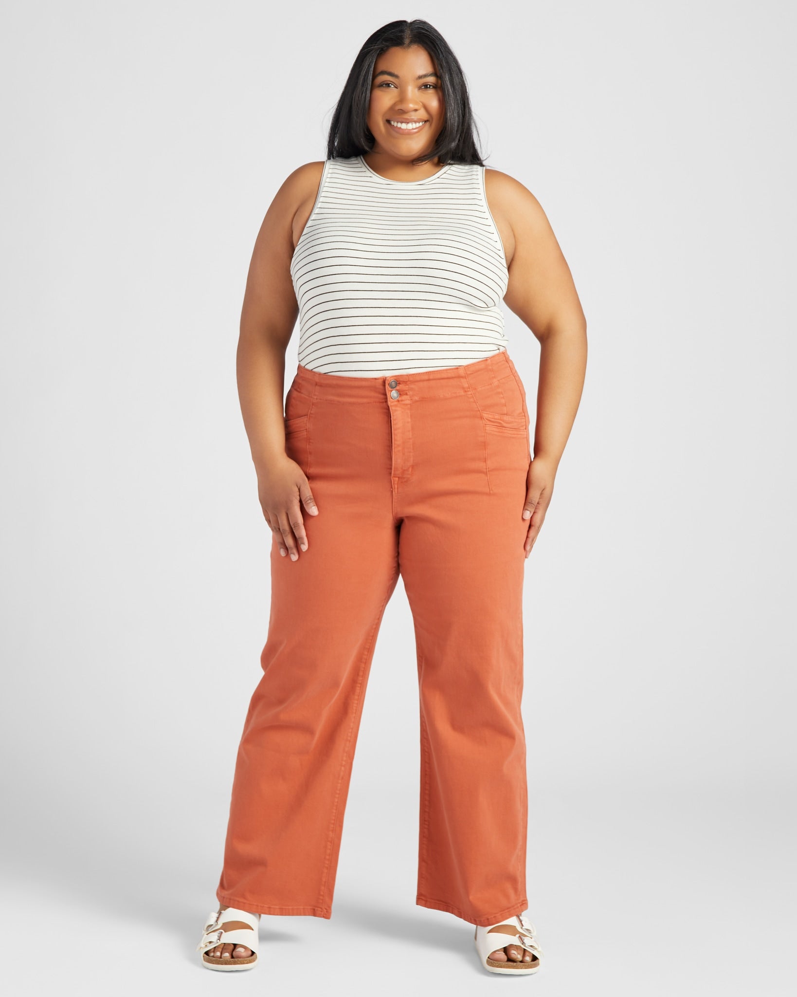 Penny $|& Mica Denim High Rise Wide Leg Pants - SOF Full Front