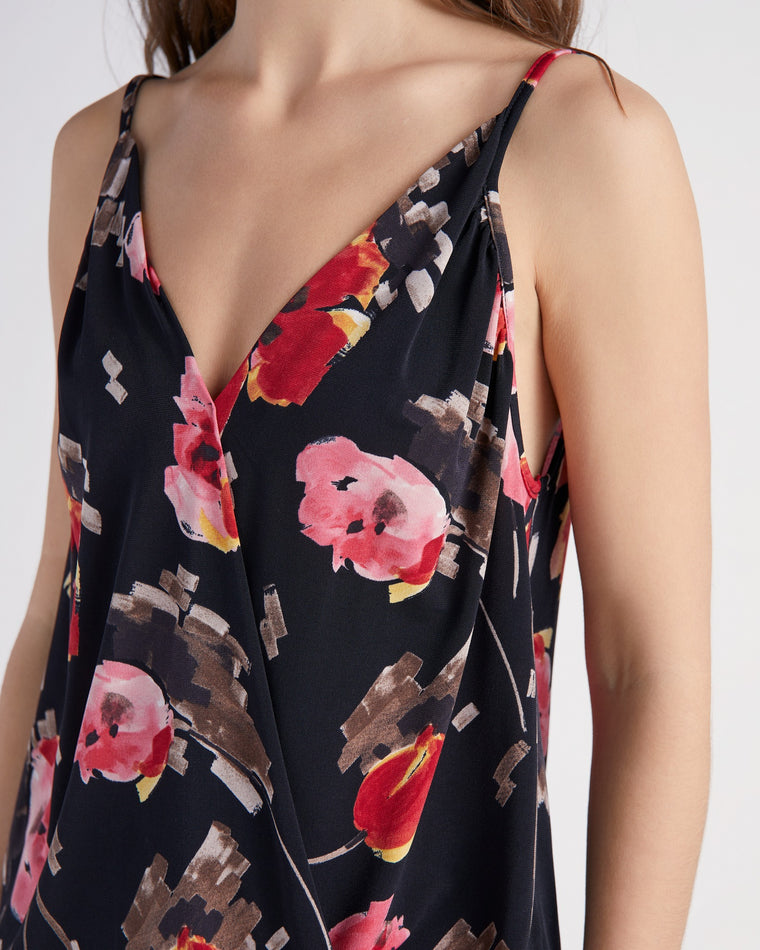 Black/Red Floral $|& West Kei Floral Knit Cami - SOF Detail