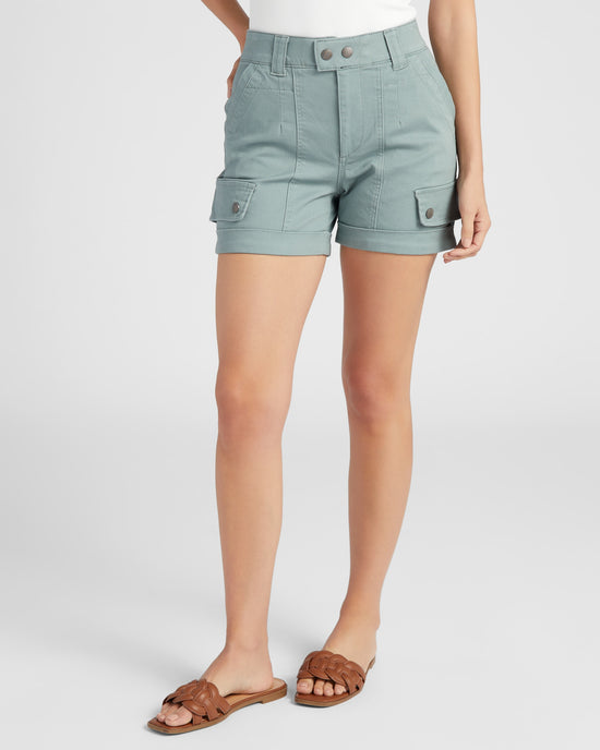 Dusty Slate Grey $|& Democracy Absolution Skyrise Double Button Cargo Short - SOF Front