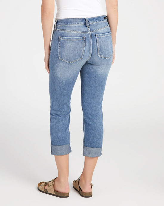Pactola Blue $|& Liverpool Charlie Crop Skinny Jeans with Wide Cuff - SOF Back