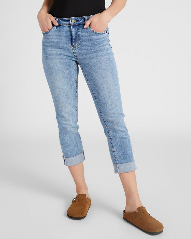 Marina Vista $|& Liverpool Charlie Crop Skinny Jeans with Wide Cuff - SOF Front