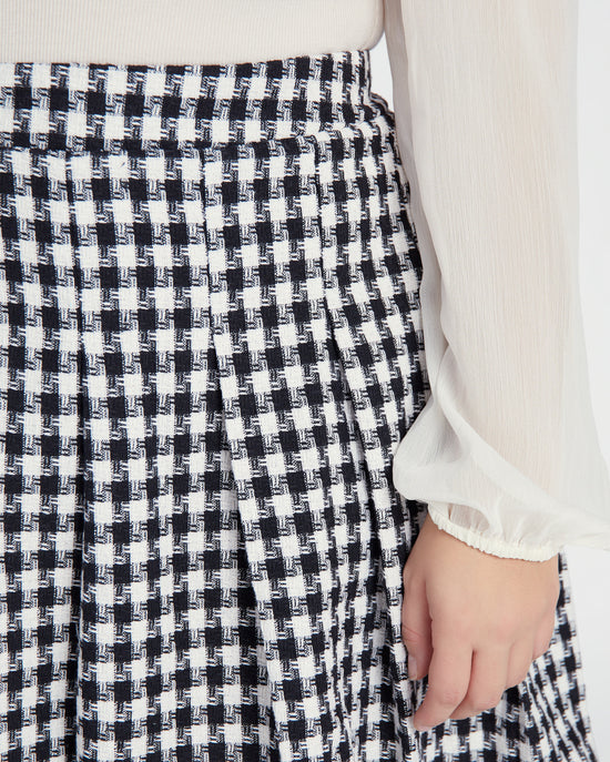 Black $|& Baevely Tweed Print Mini Skirt - SOF Detail