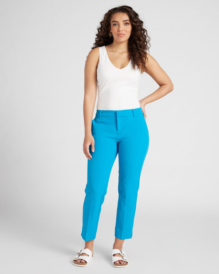 Diva Blue $|& Liverpool Kelsey Crop Trouser with Slit - SOF Full Front