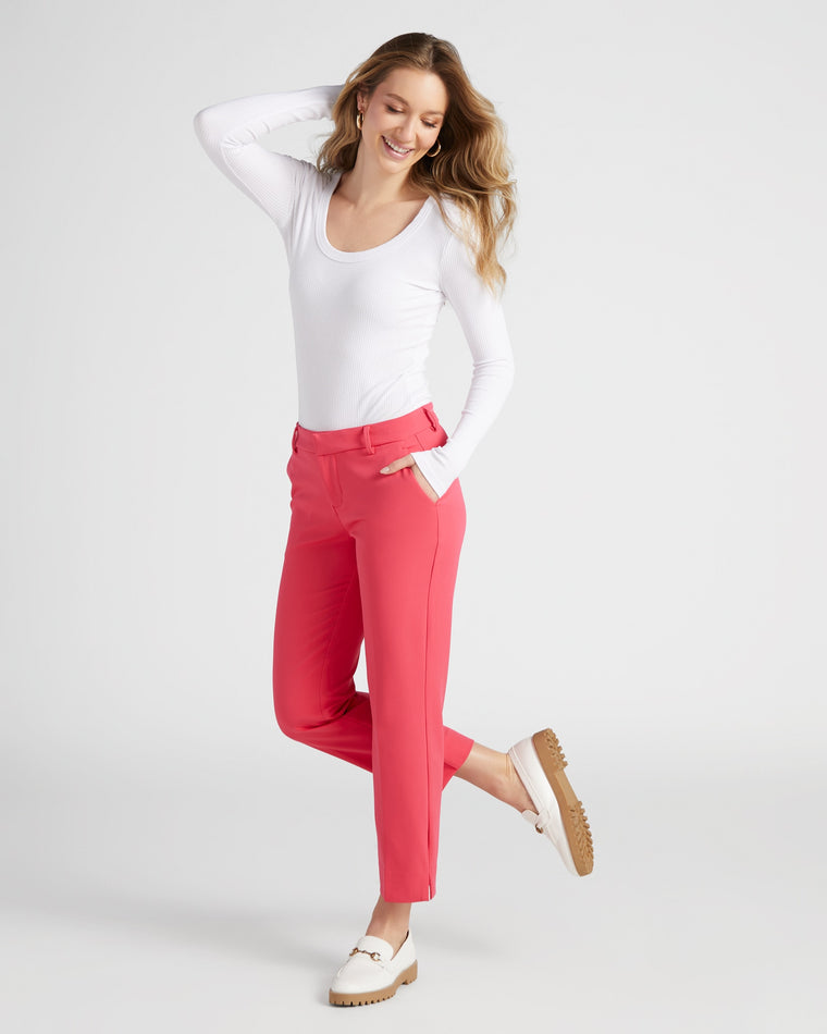 Pink Punch $|& Liverpool Kelsey Crop Trouser with Slit - SOF Full Front