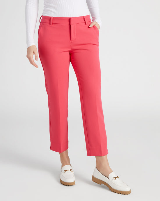Pink Punch $|& Liverpool Kelsey Crop Trouser with Slit - SOF Front