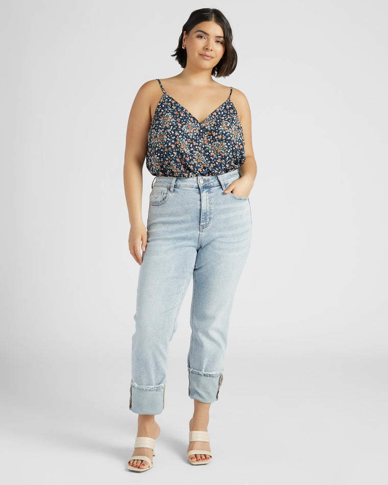Teal/Yellow Daisy $|& West Kei Floral Woven Cami - SOF Full Front