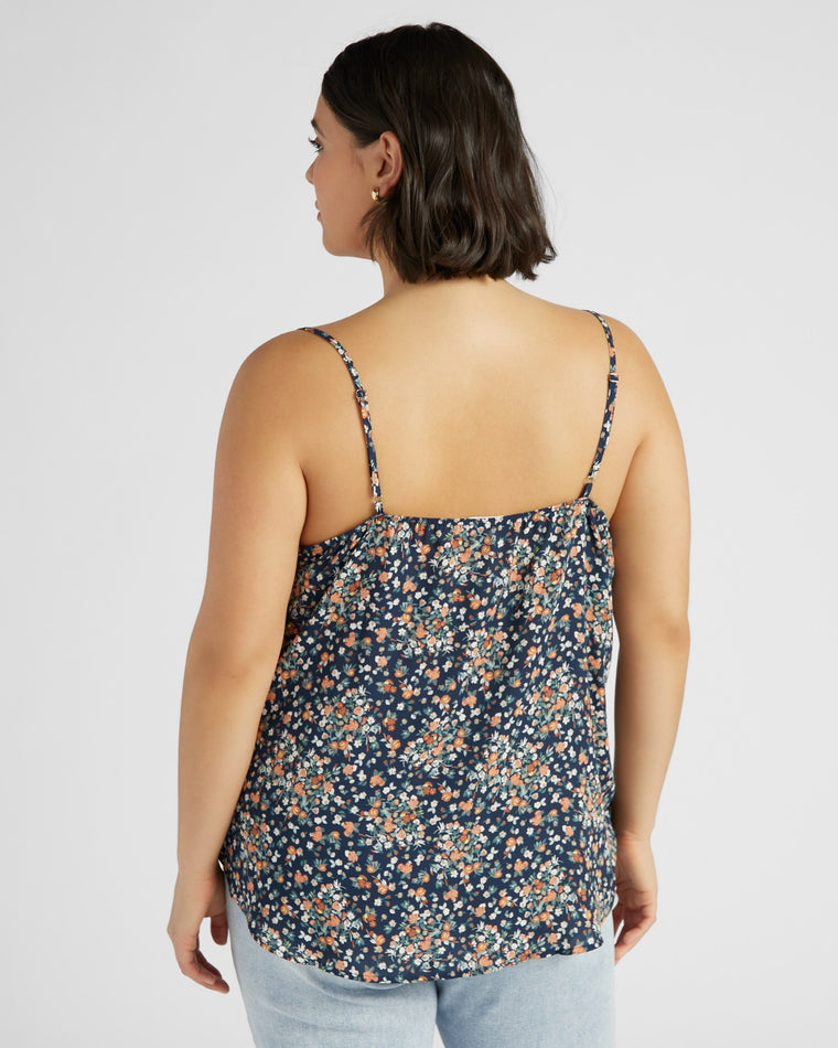 Teal/Yellow Daisy $|& West Kei Floral Woven Cami - SOF Back