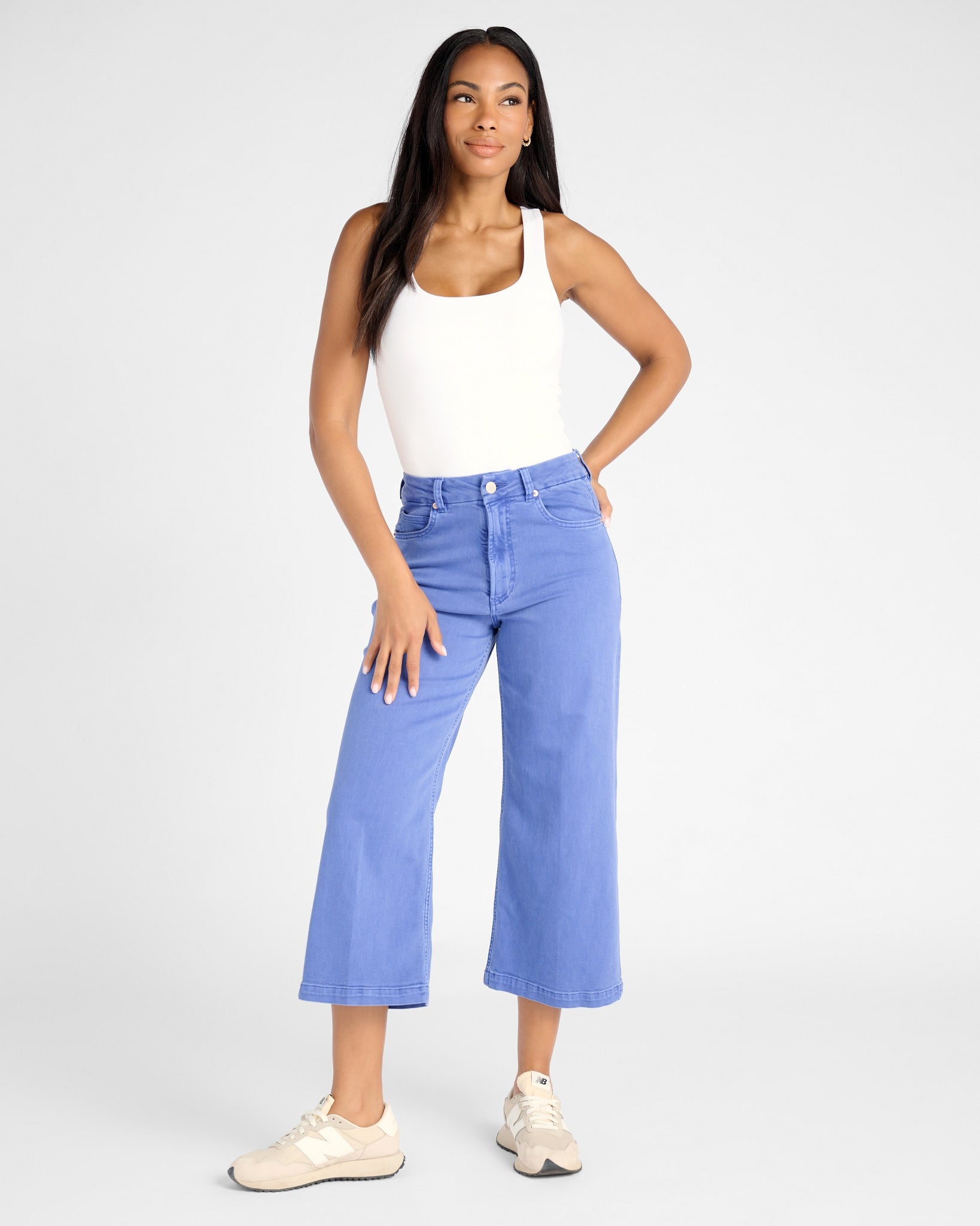 Galactic Cobalt $|& Dear John Audrey Super High Rise Wide Leg Jeans - SOF Full Front