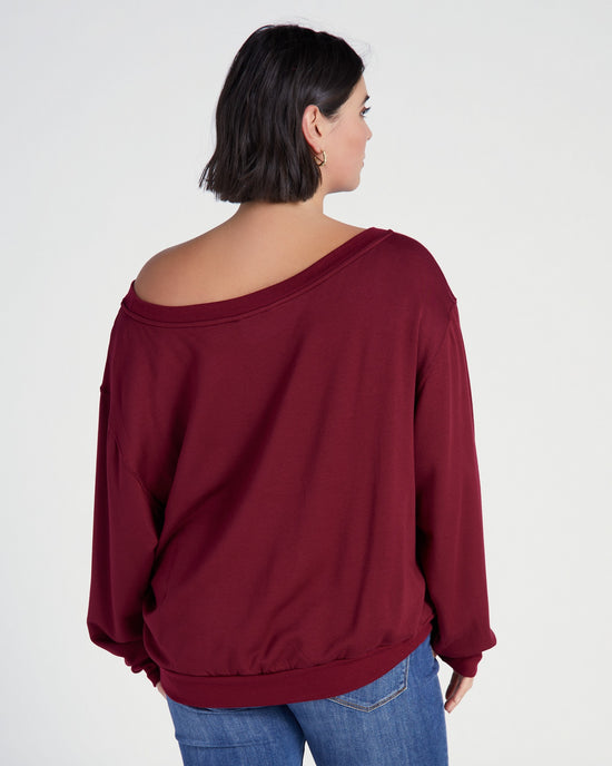 Cabernet $|& 78&SUNNY Brooksville One Shoulder Sweatshirt - SOF Back