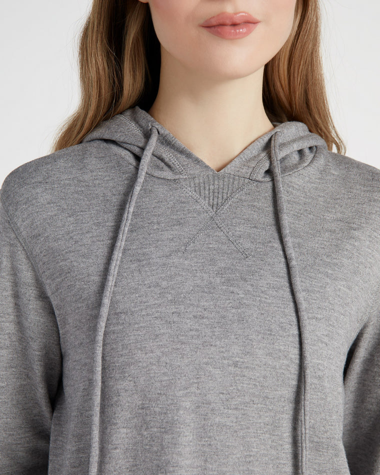 Heather Grey $|& Interval Hacci Pocket Hoodie with Ribbed - SOF Detail
