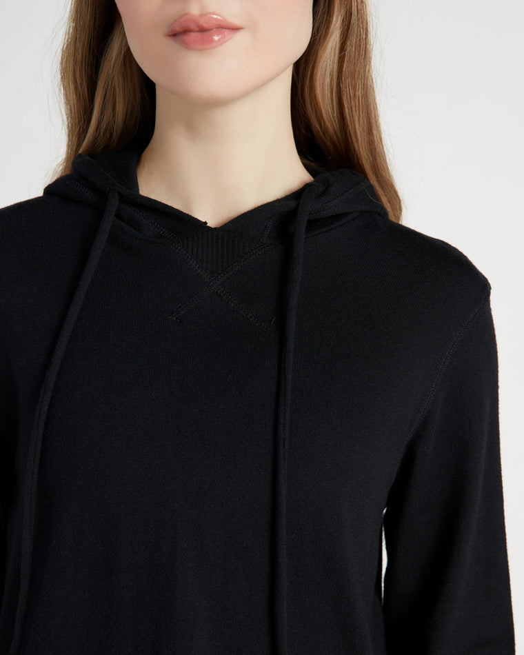 Black $|& Interval Hacci Pocket Hoodie with Ribbed - SOF Detail