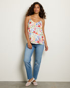 White Red $|& Skies Are Blue Double Strap Floral Cami - UGC On Fig