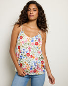 White Red $|& Skies Are Blue Double Strap Floral Cami - SOF Front