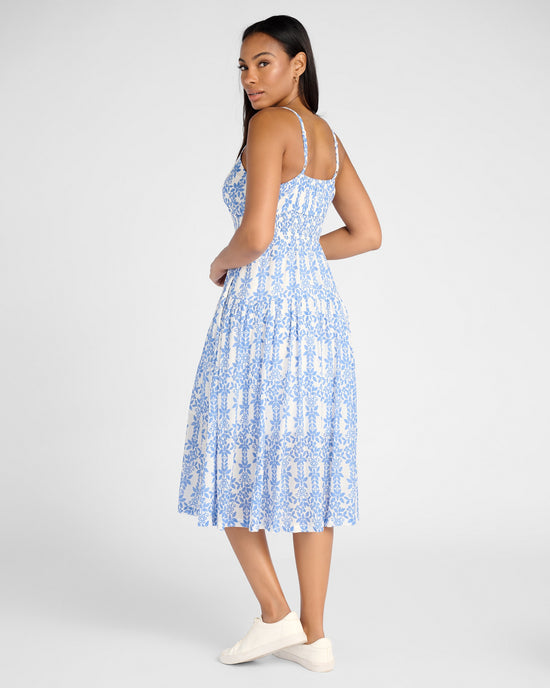 Blue $|& Skies Are Blue Print Midi Dress - SOF Back