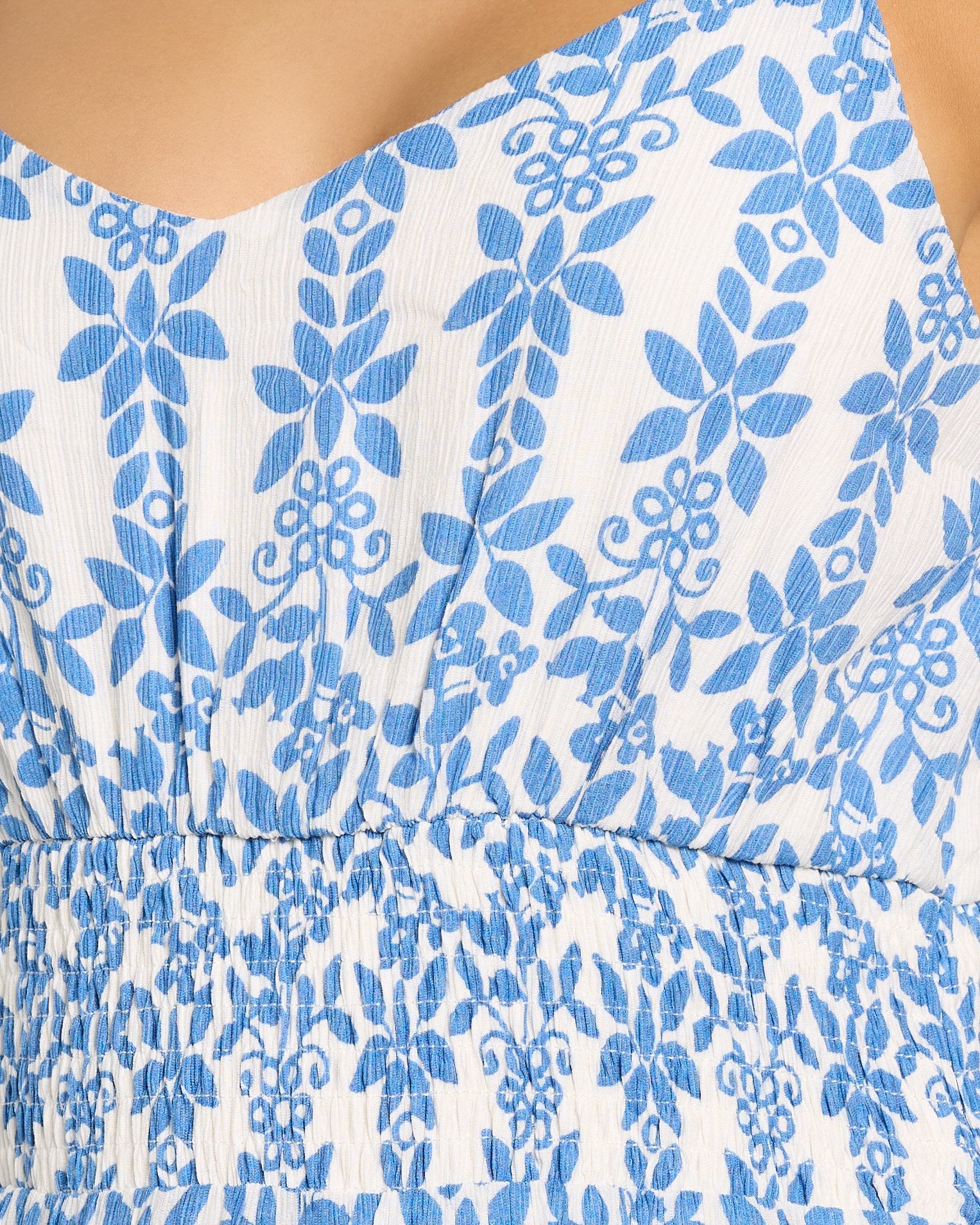 Blue $|& Skies Are Blue Print Midi Dress - SOF Full Front