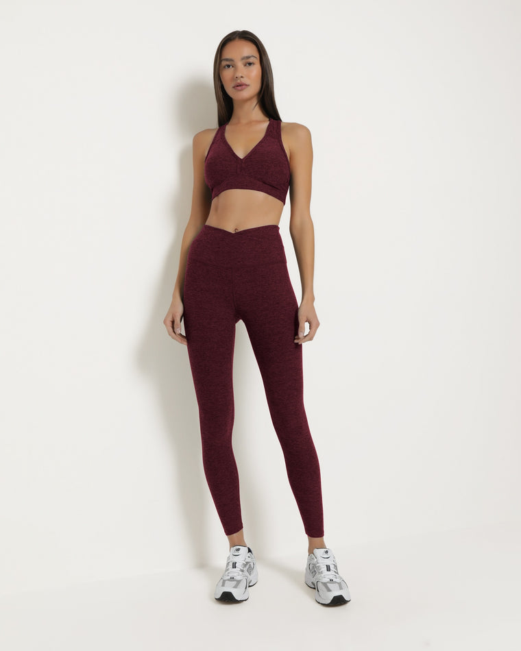 Red Wine $|& Interval Spacedye Everyday Cross Over Legging - UGC On Fig