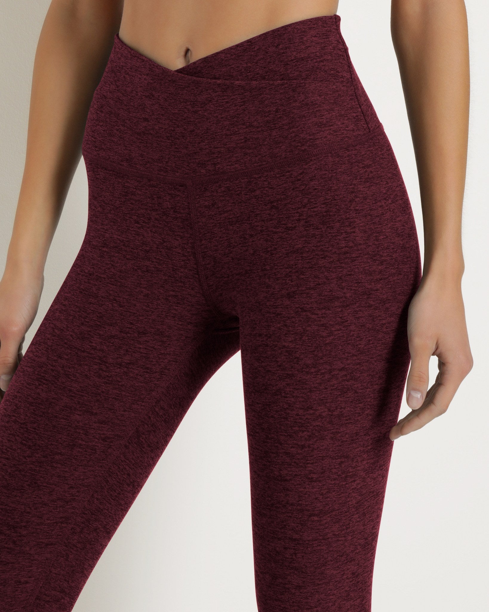 Red Wine $|& Interval FlowHeather Sculpt Crossover Leggings - SOF Full Front