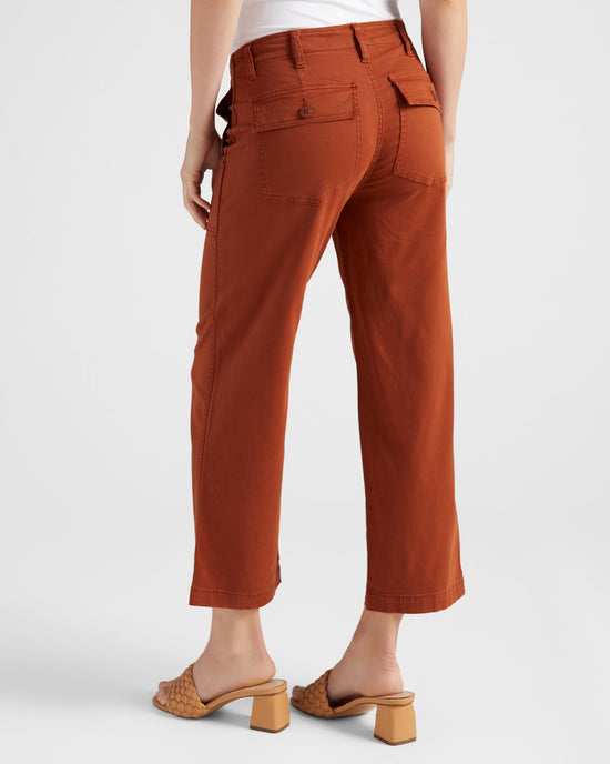 Burlywood Brown $|& Liverpool Cargo Wide Leg Crop Pant - SOF Back